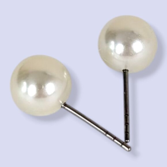 (2/$20) 8mm Faux Pearl Stud Earrings - Picture 4 of 5